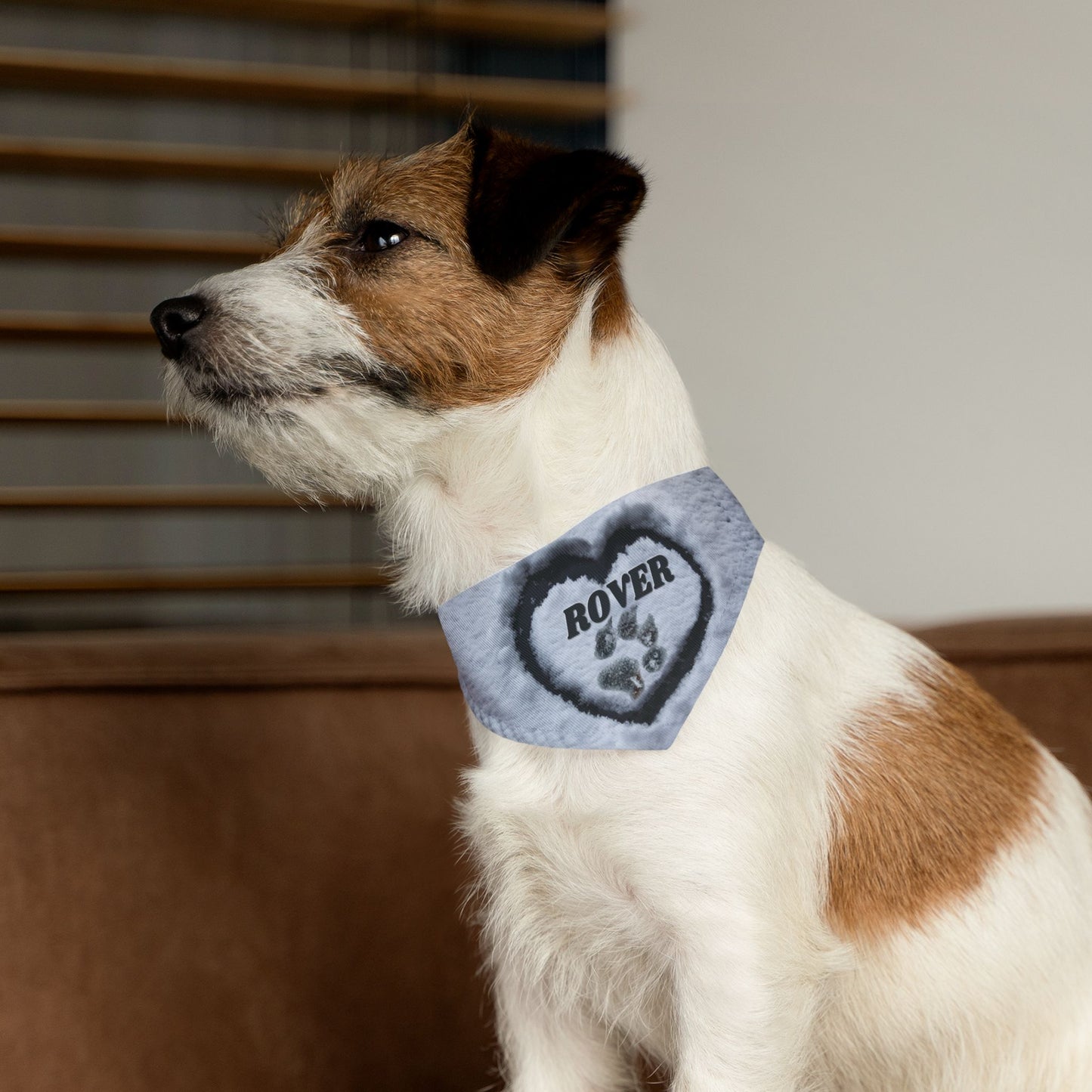 Snow Heart Custom Paw Print Bandana Collar