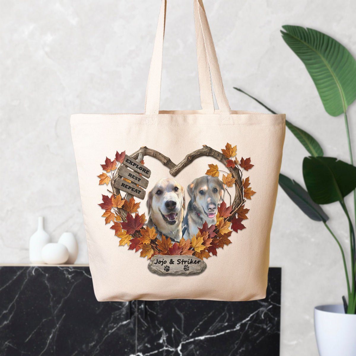 Autumn Trails Custom Oversized Canvas Tote