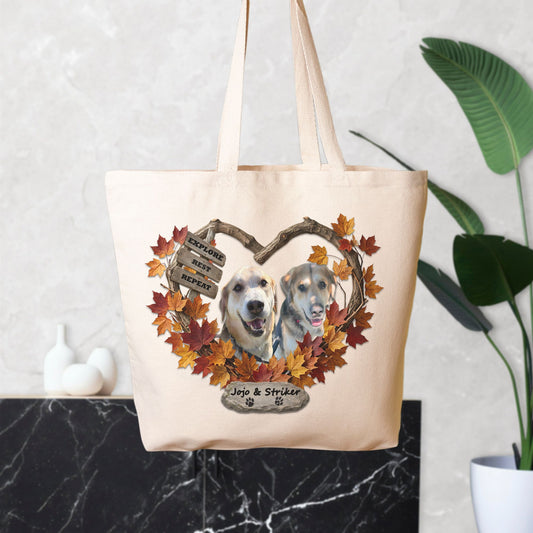 Autumn Trails Custom Oversized Canvas Tote