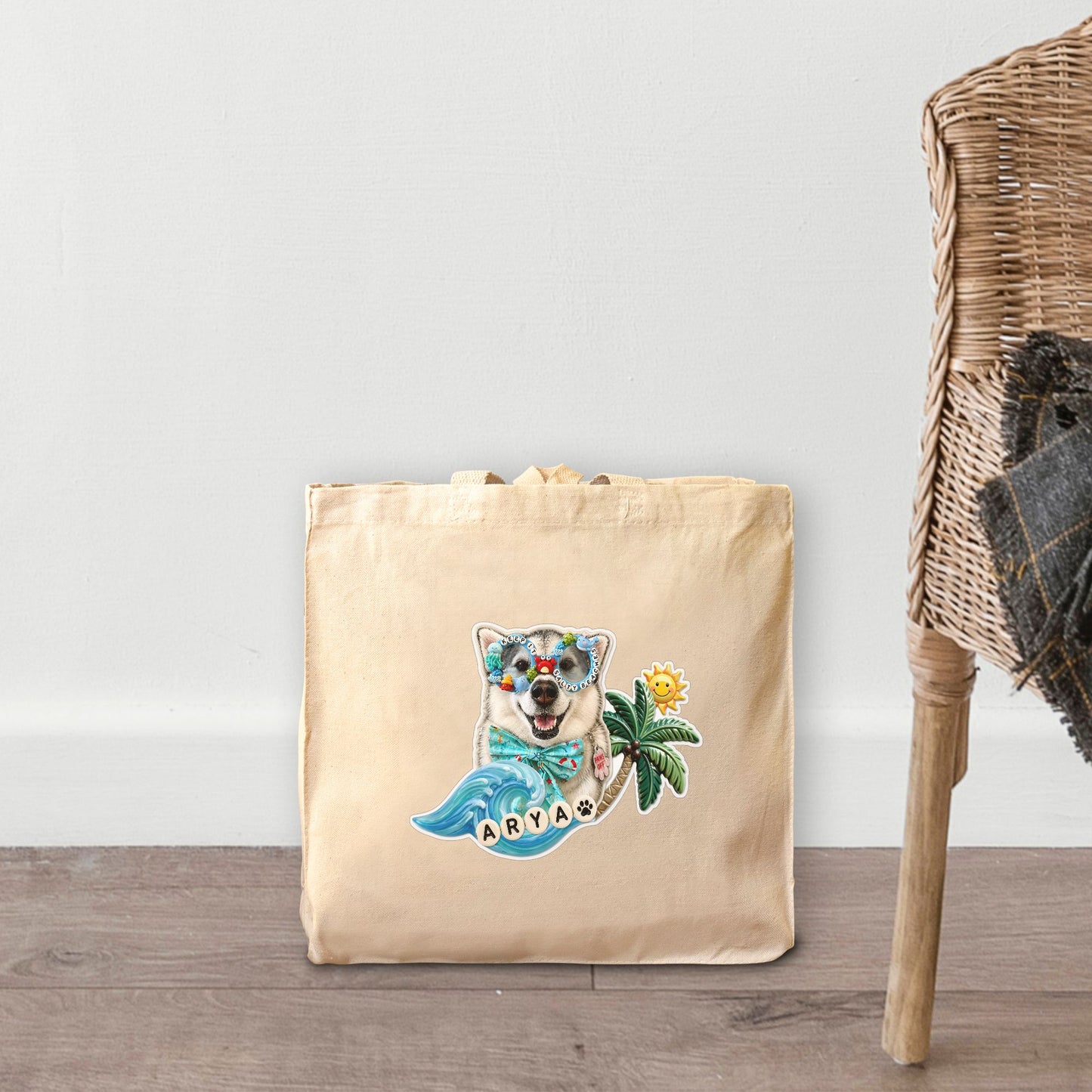 Sunny Charm Custom Heavy Canvas Tote Bag