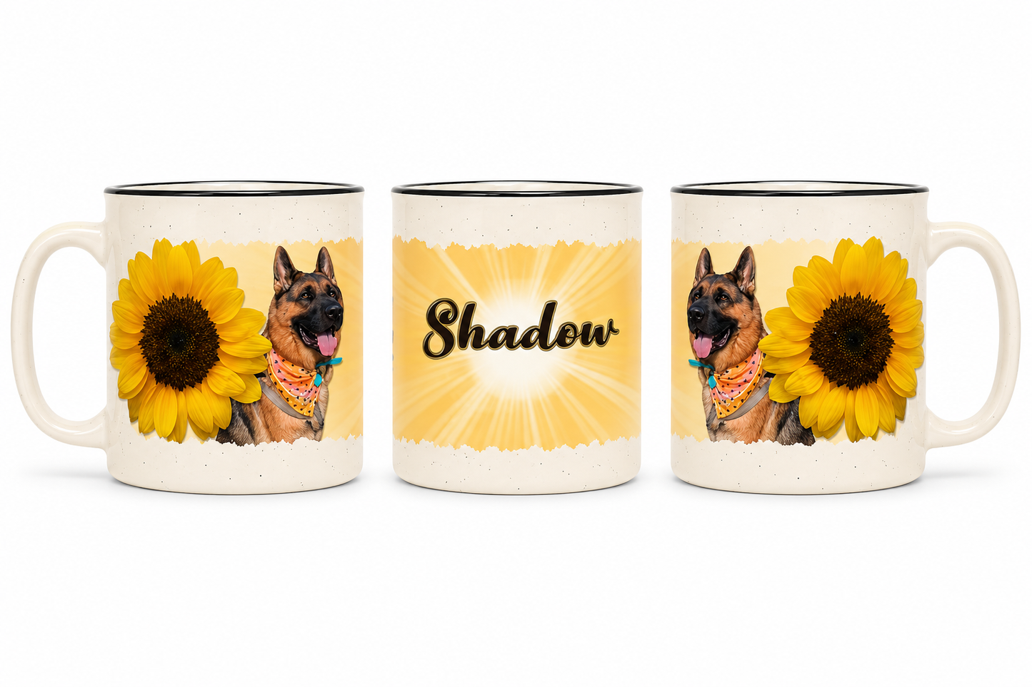 Sunshine Sunflower Peek Custom Camp Mug