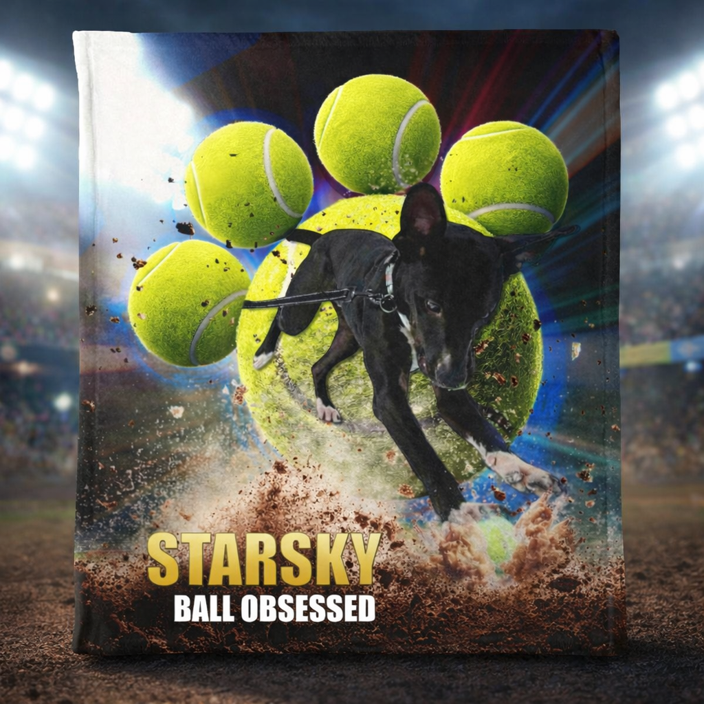 Ball Obsessed – Pawprint Custom Minky Blanket