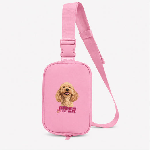 Satin Bow Paw Accent Custom Comfort Colors Explorer Sling Bag