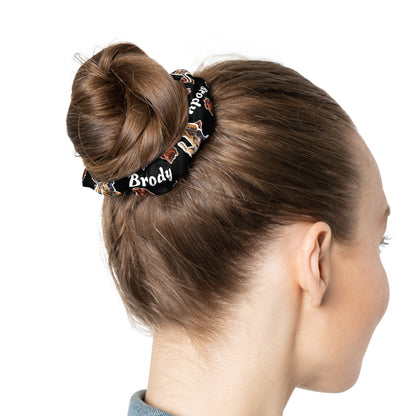 Chocolate Caramel Paw Print Scrunchie
