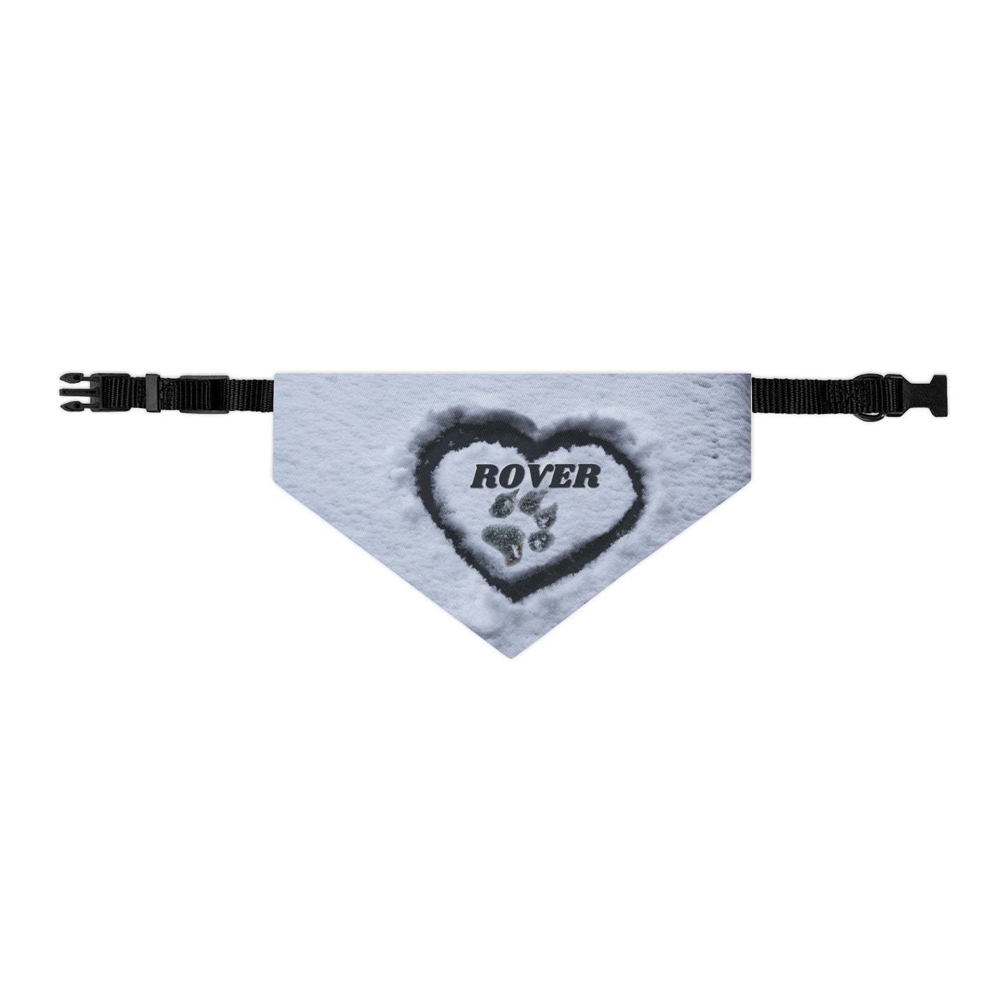Snow Heart Custom Paw Print Bandana Collar