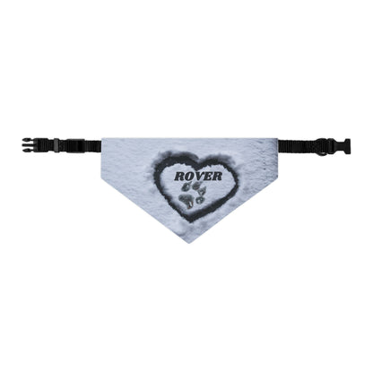 Snow Heart Custom Paw Print Bandana Collar