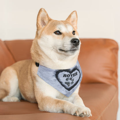 Snow Heart Custom Paw Print Bandana Collar