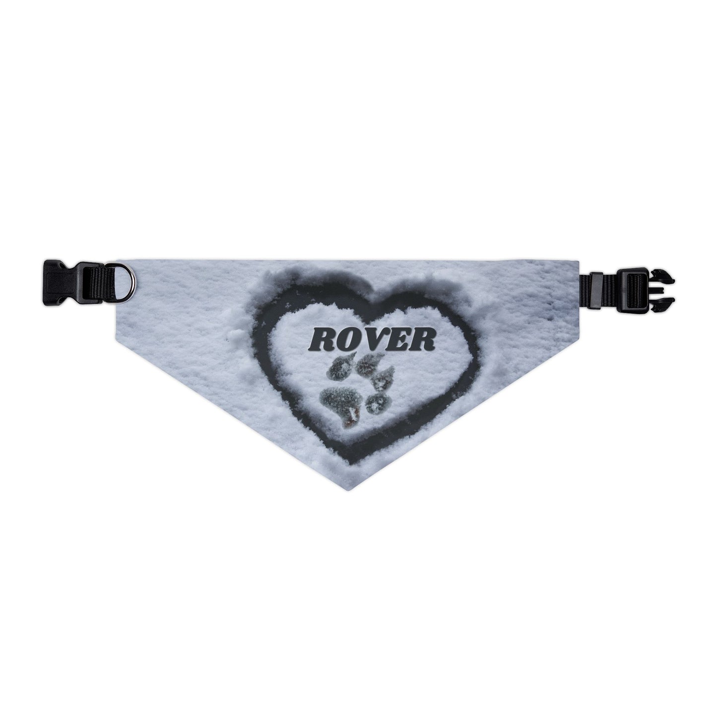 Snow Heart Custom Paw Print Bandana Collar