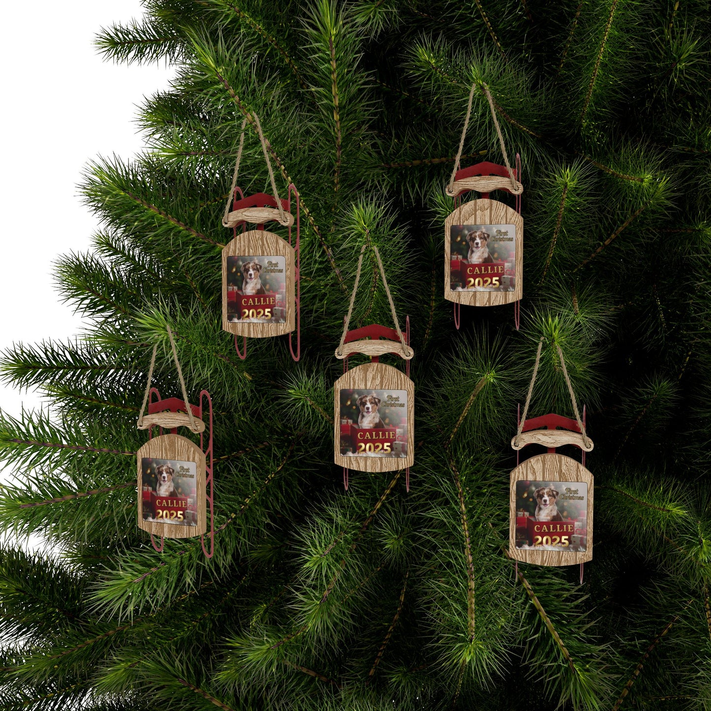 First Christmas 2025 Personalized Sled Ornament