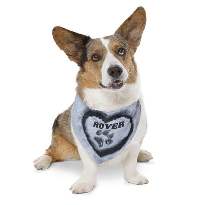 Snow Heart Custom Paw Print Bandana Collar