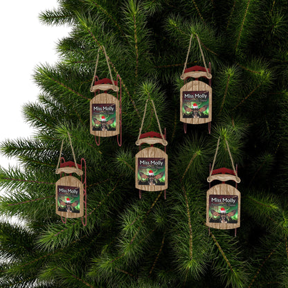 Northern Lights Personalized Memorial Sled Christmas Ornament