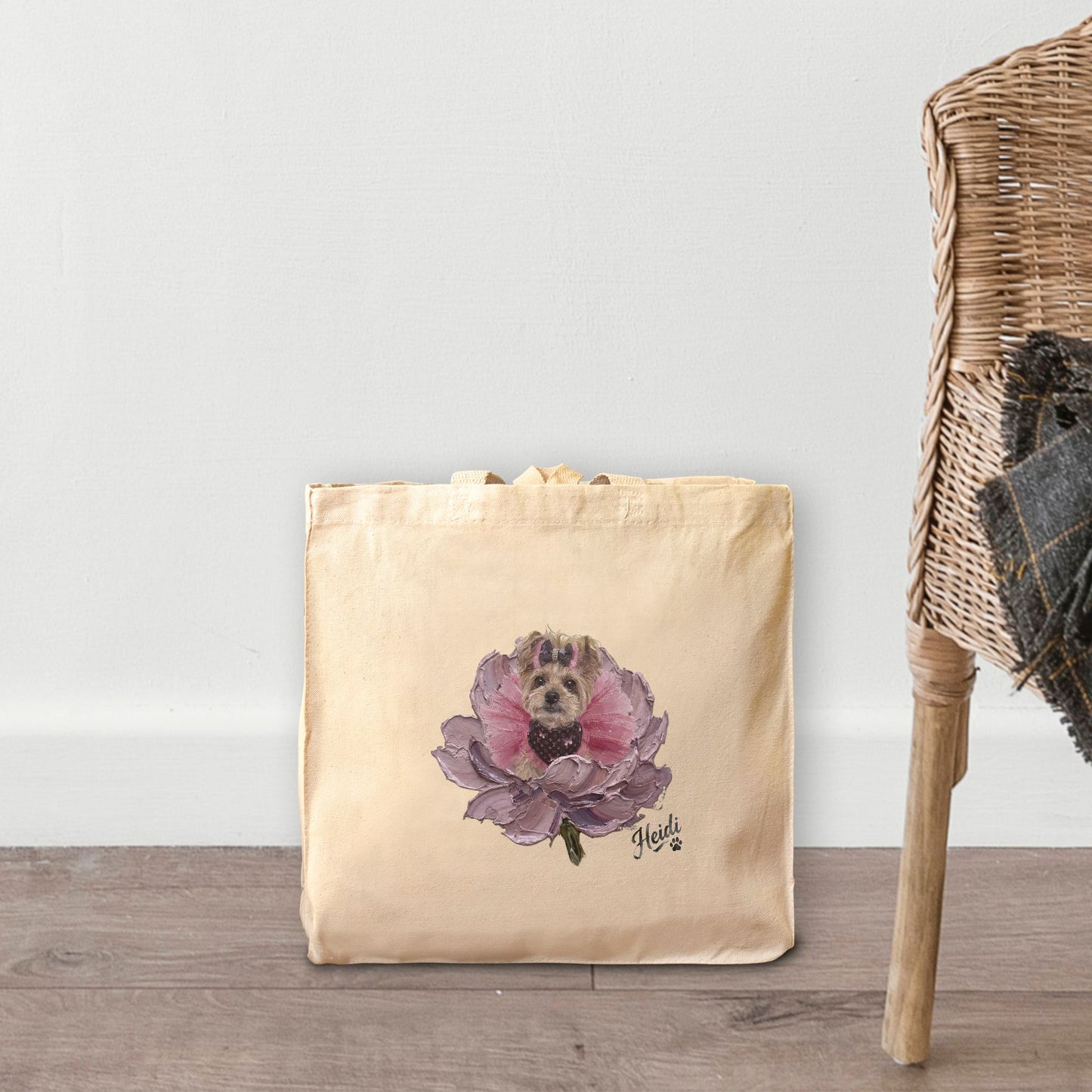 Palette Knife Floral Custom Heavy Canvas Tote Bag