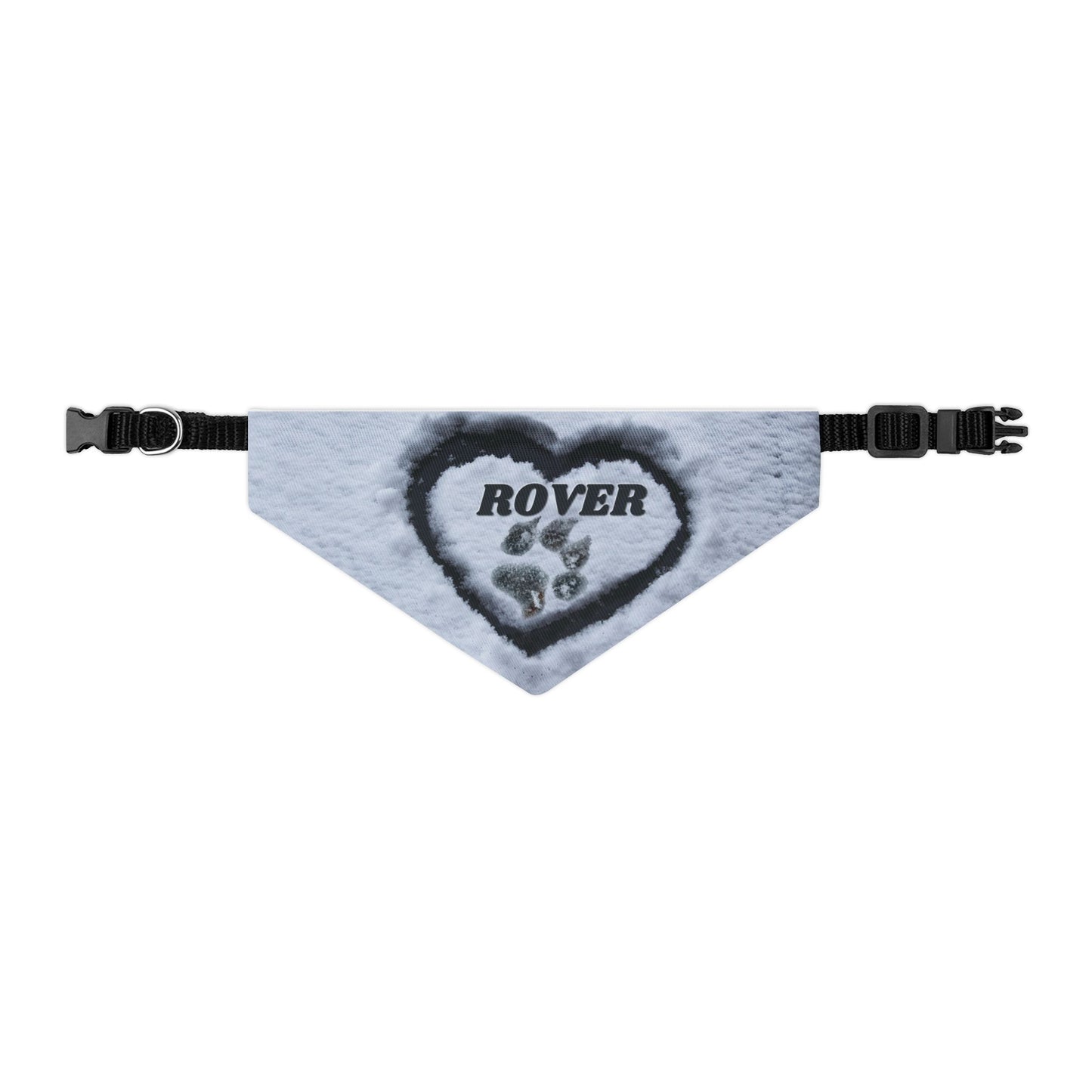 Snow Heart Custom Paw Print Bandana Collar