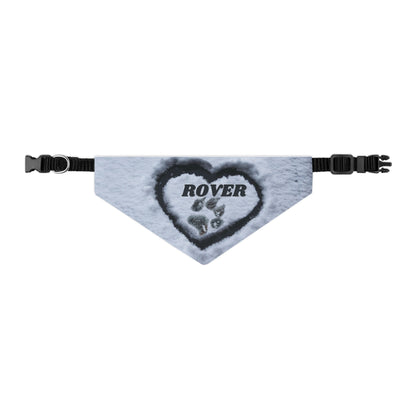 Snow Heart Custom Paw Print Bandana Collar