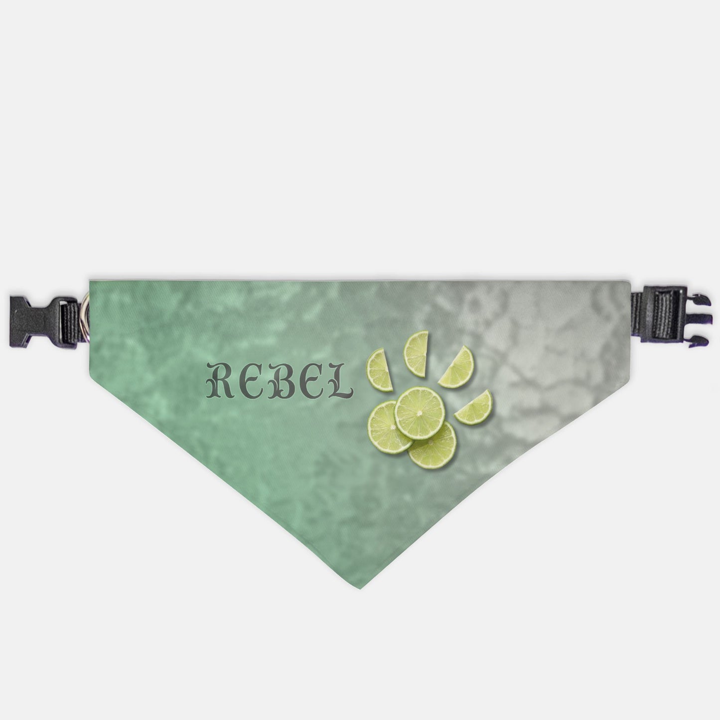 Lime Slice Custom Paw Print Bandana Collar