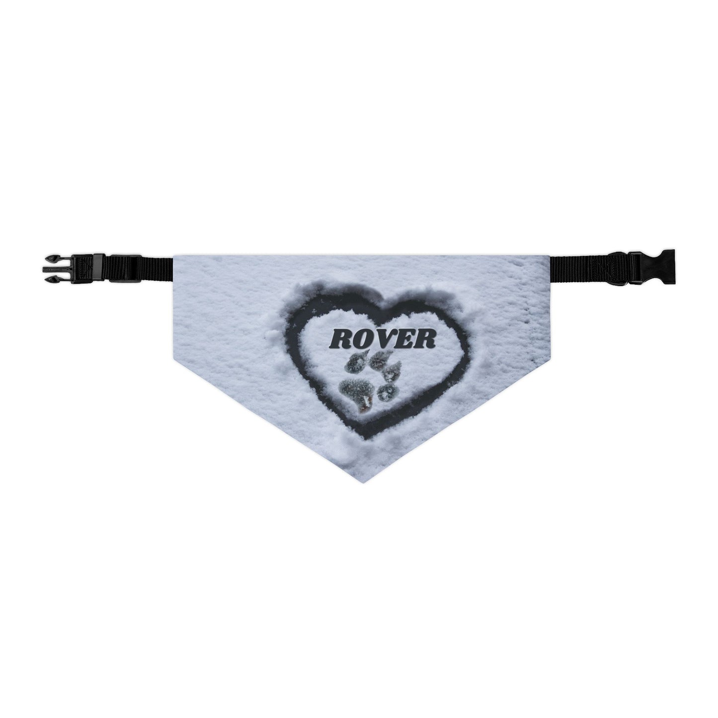 Snow Heart Custom Paw Print Bandana Collar