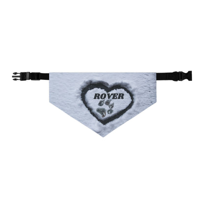 Snow Heart Custom Paw Print Bandana Collar