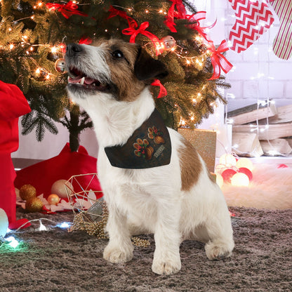 Rustic Holiday Custom Paw Print Bandana Collar