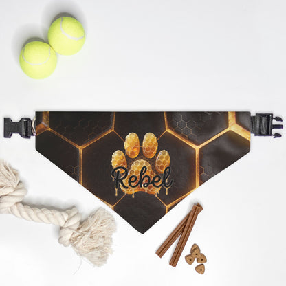 Honeycomb Glow Paw Print Custom Bandana
