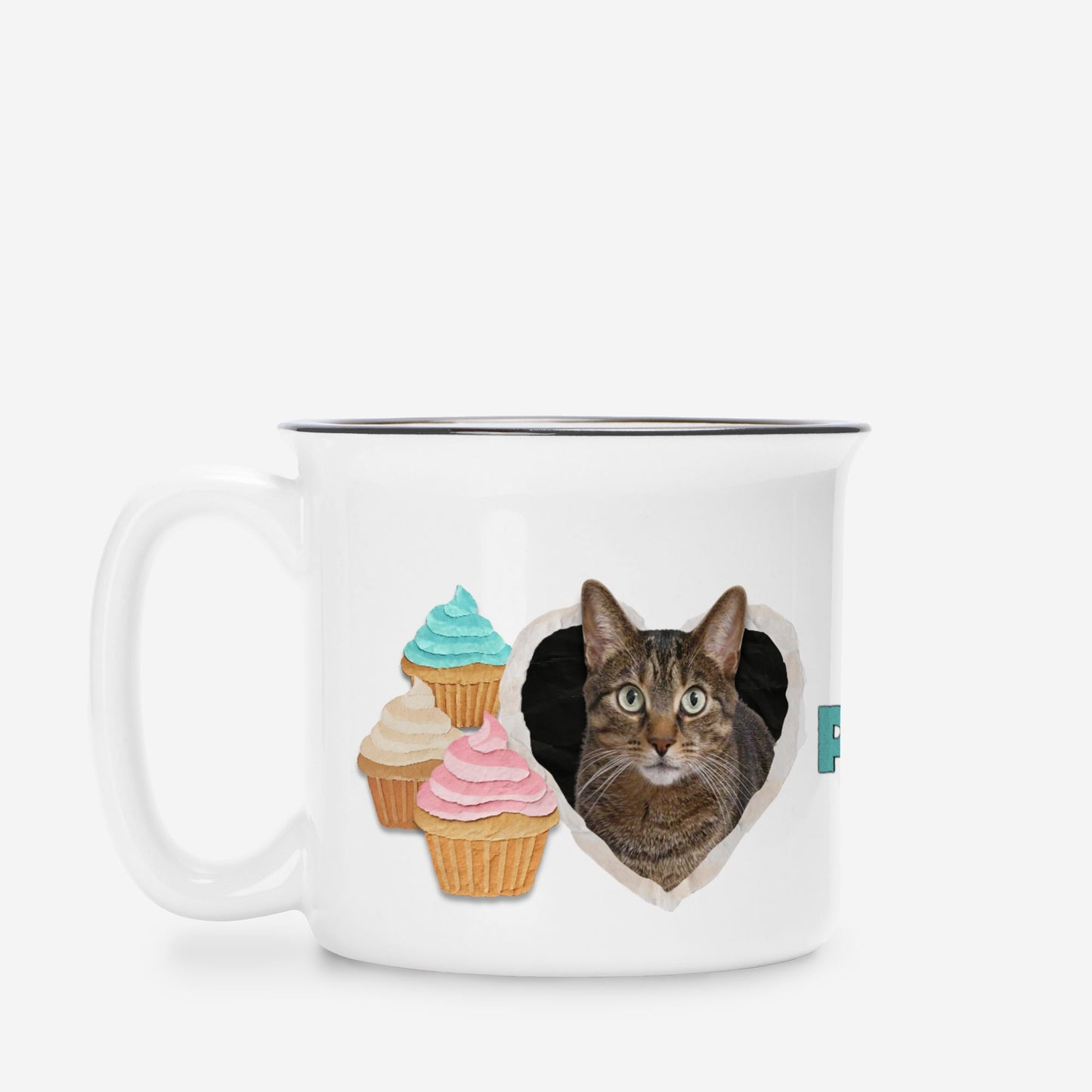 Torn Paper Heart Custom Camp Mug