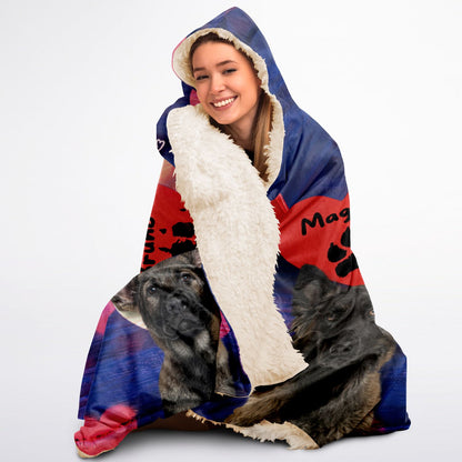 Be My Valentine Custom Pet Photo Hooded Blanket