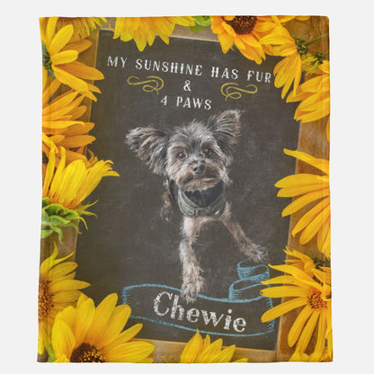 Sunflowers and a Chalkboard Custom Pet Blanket