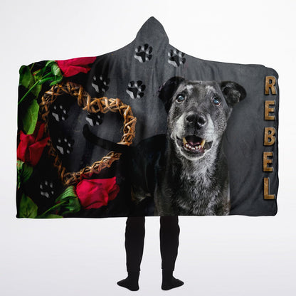 Woven Heart Custom Pet Photo Hooded Blanket