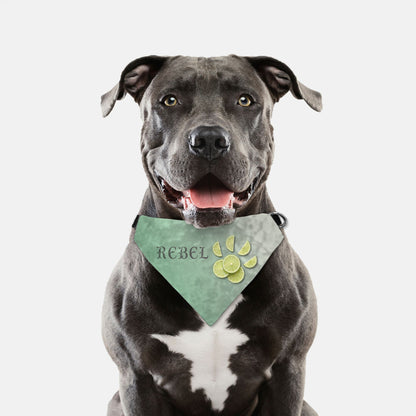 Lime Slice Custom Paw Print Bandana Collar