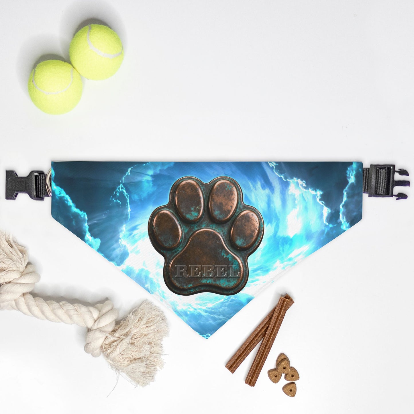 Stormforged Copper Custom Paw Print Bandana Collar