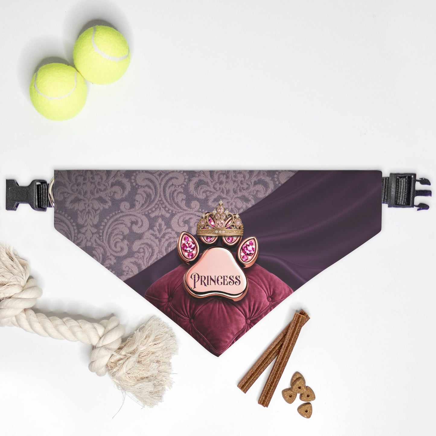 Princess Paw Print Bandana Collar