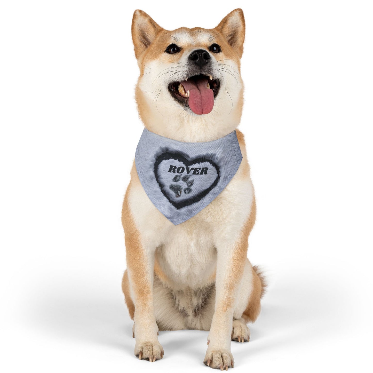 Snow Heart Custom Paw Print Bandana Collar
