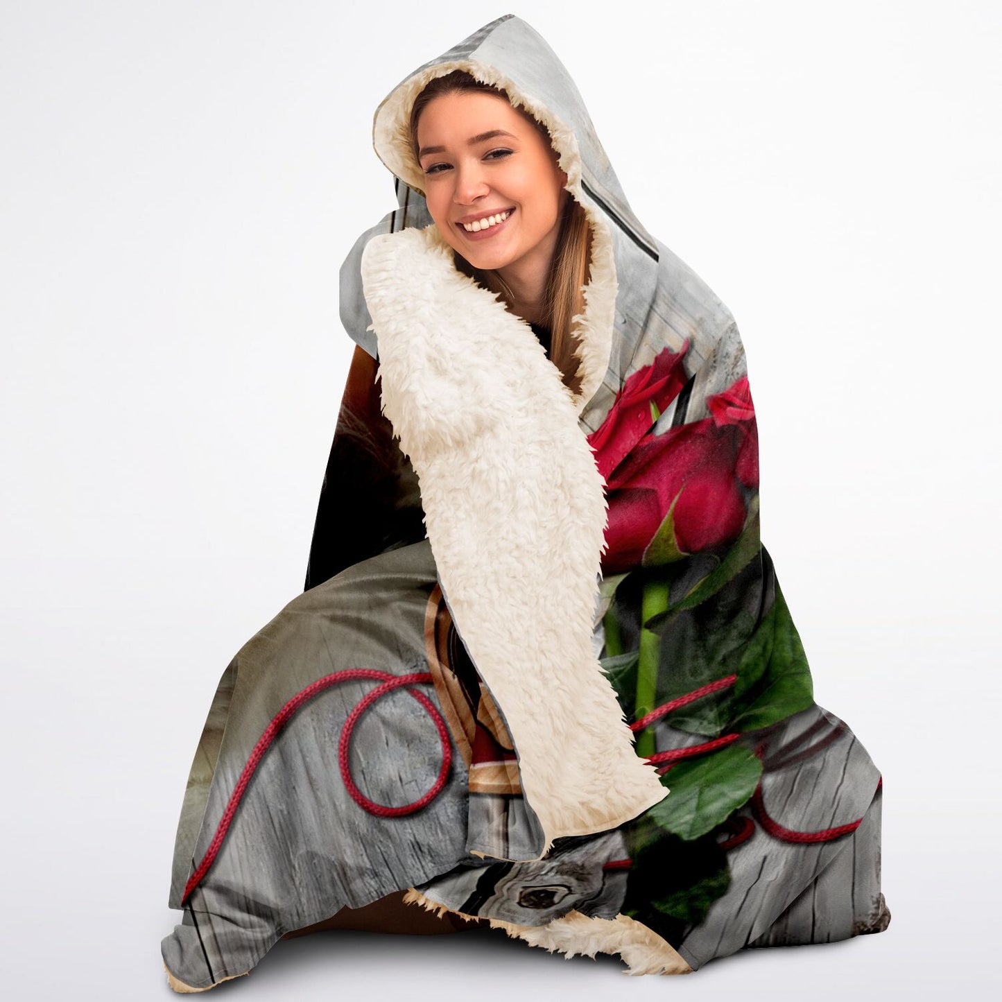 Rustic Love Custom Pet Photo Hooded Blanket