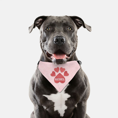 Paper Heart Custom Paw Print Bandana Collar