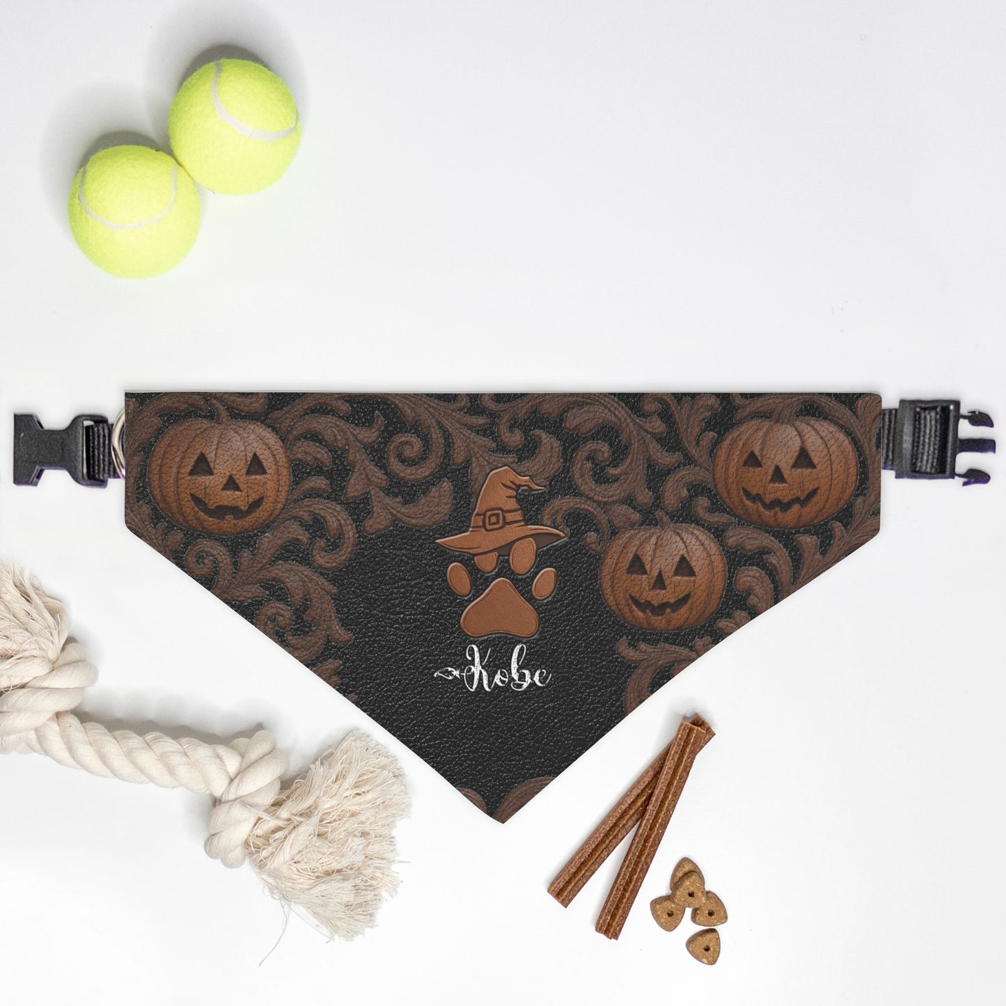 Bewitched Custom Paw Print Bandana Collar