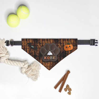 Spooky Stitches Custom Paw Print Bandana Collar
