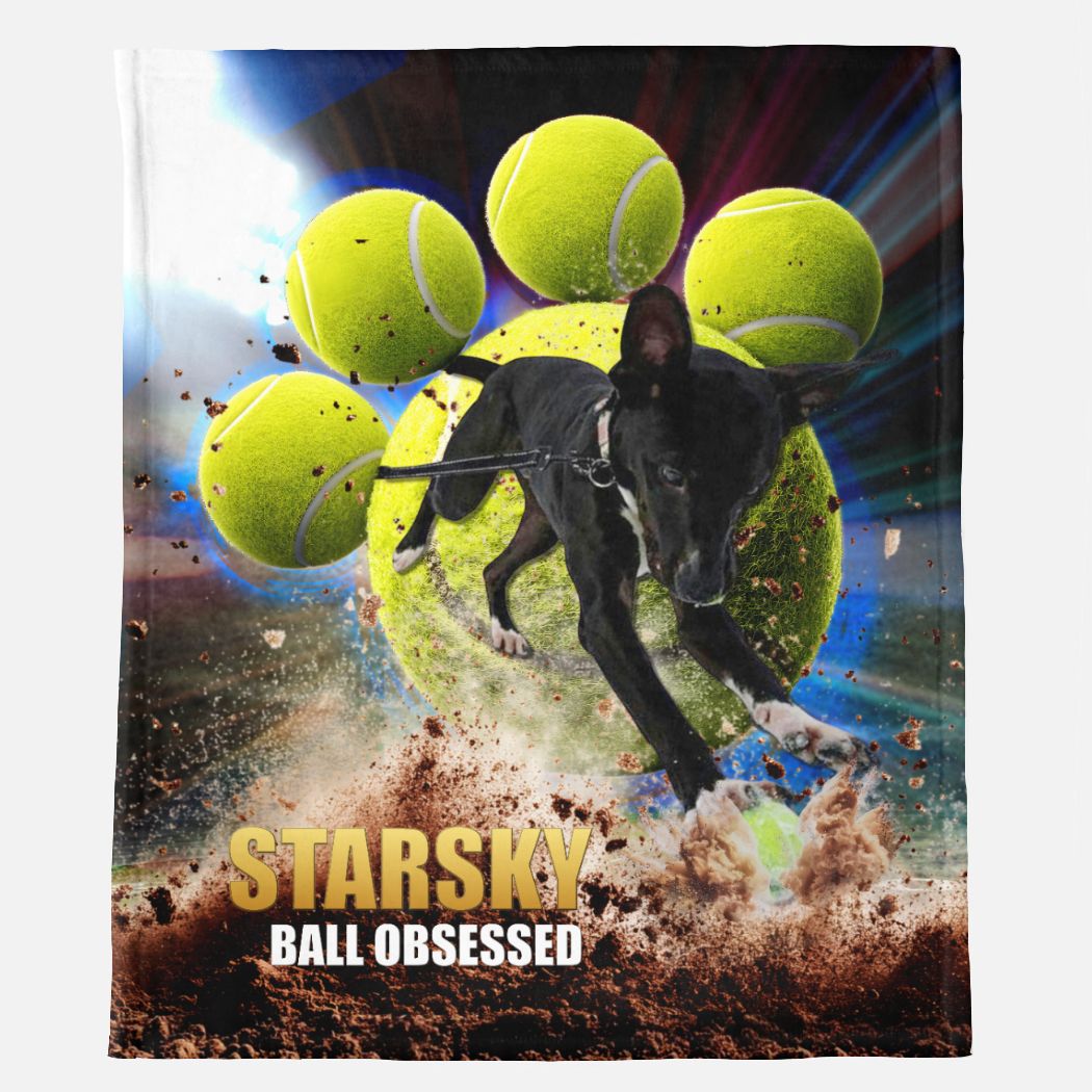 Ball Obsessed – Pawprint Custom Minky Blanket