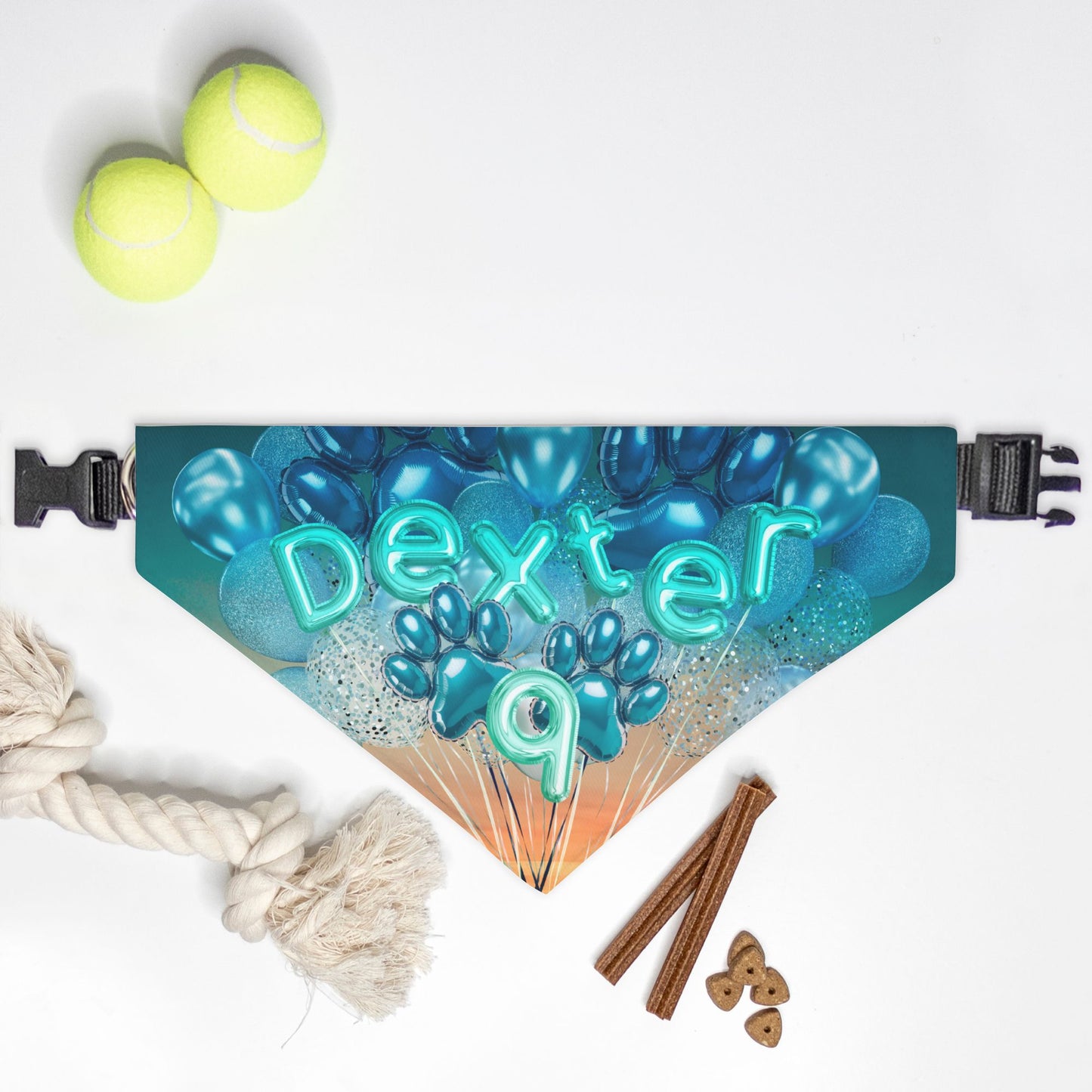 Sunset Birthday Custom Paw Print Bandana Collar