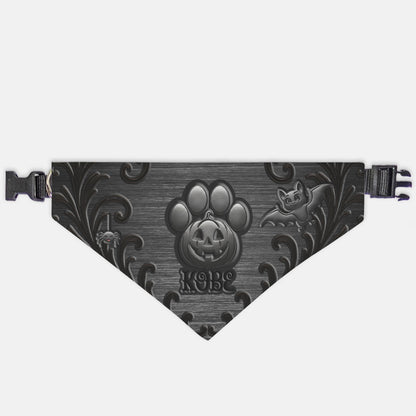 Midnight Mischief Custom Paw Print Bandana Collar