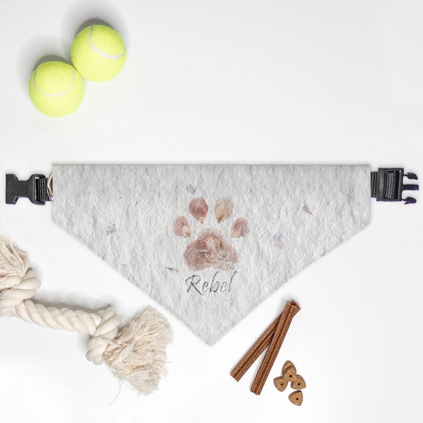 Pressed Petal Paper Custom Paw Print Bandana Collar