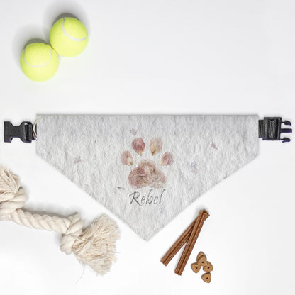 Pressed Petal Paper Custom Paw Print Bandana Collar