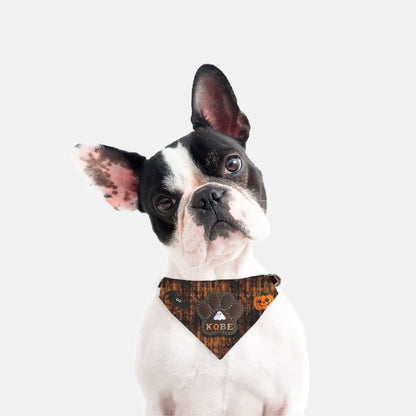 Spooky Stitches Custom Paw Print Bandana Collar