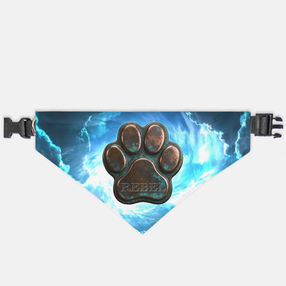Stormforged Copper Custom Paw Print Bandana Collar