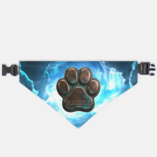 Stormforged Copper Custom Paw Print Bandana Collar