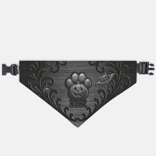 Midnight Mischief Custom Paw Print Bandana Collar