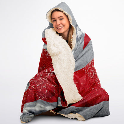 Snow Love Custom Pet Photo Hooded Blanket