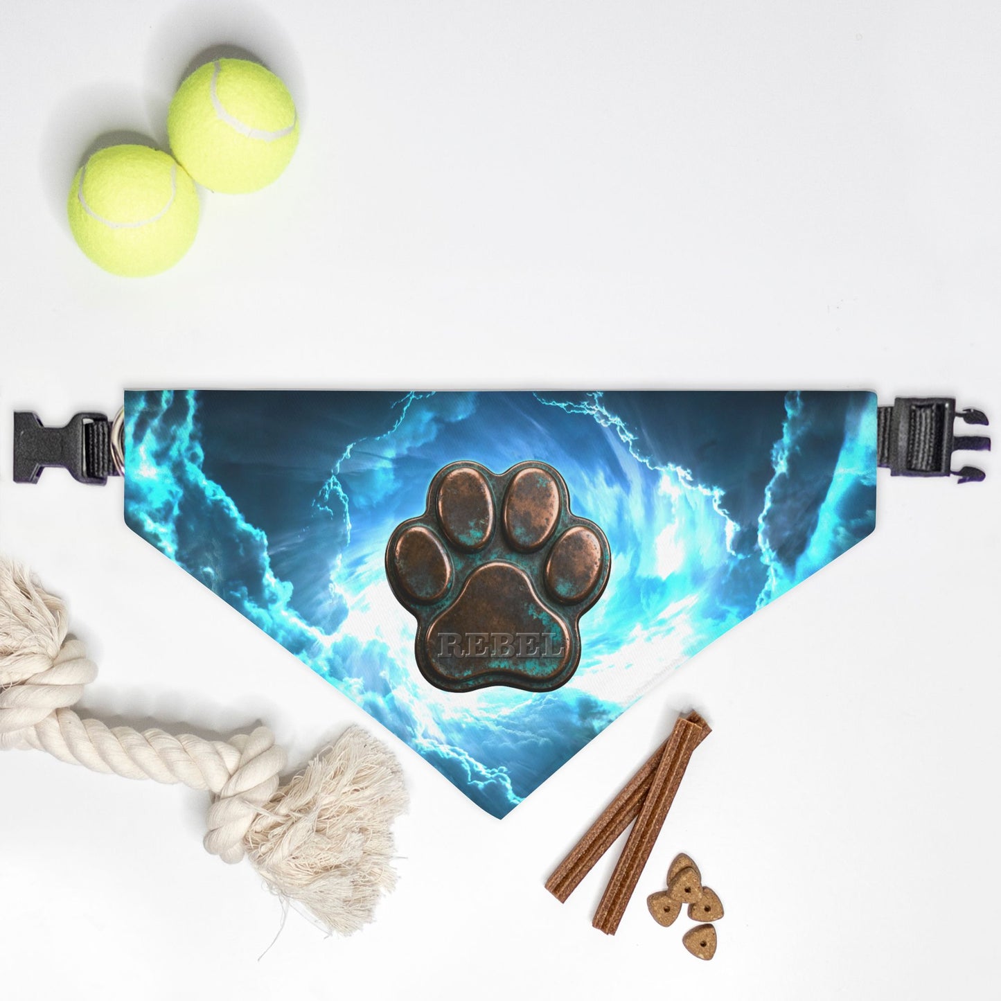 Stormforged Copper Custom Paw Print Bandana Collar