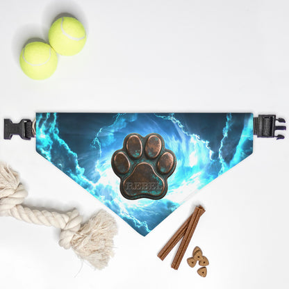 Stormforged Copper Custom Paw Print Bandana Collar
