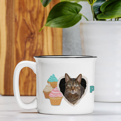 Torn Paper Heart Custom Camp Mug