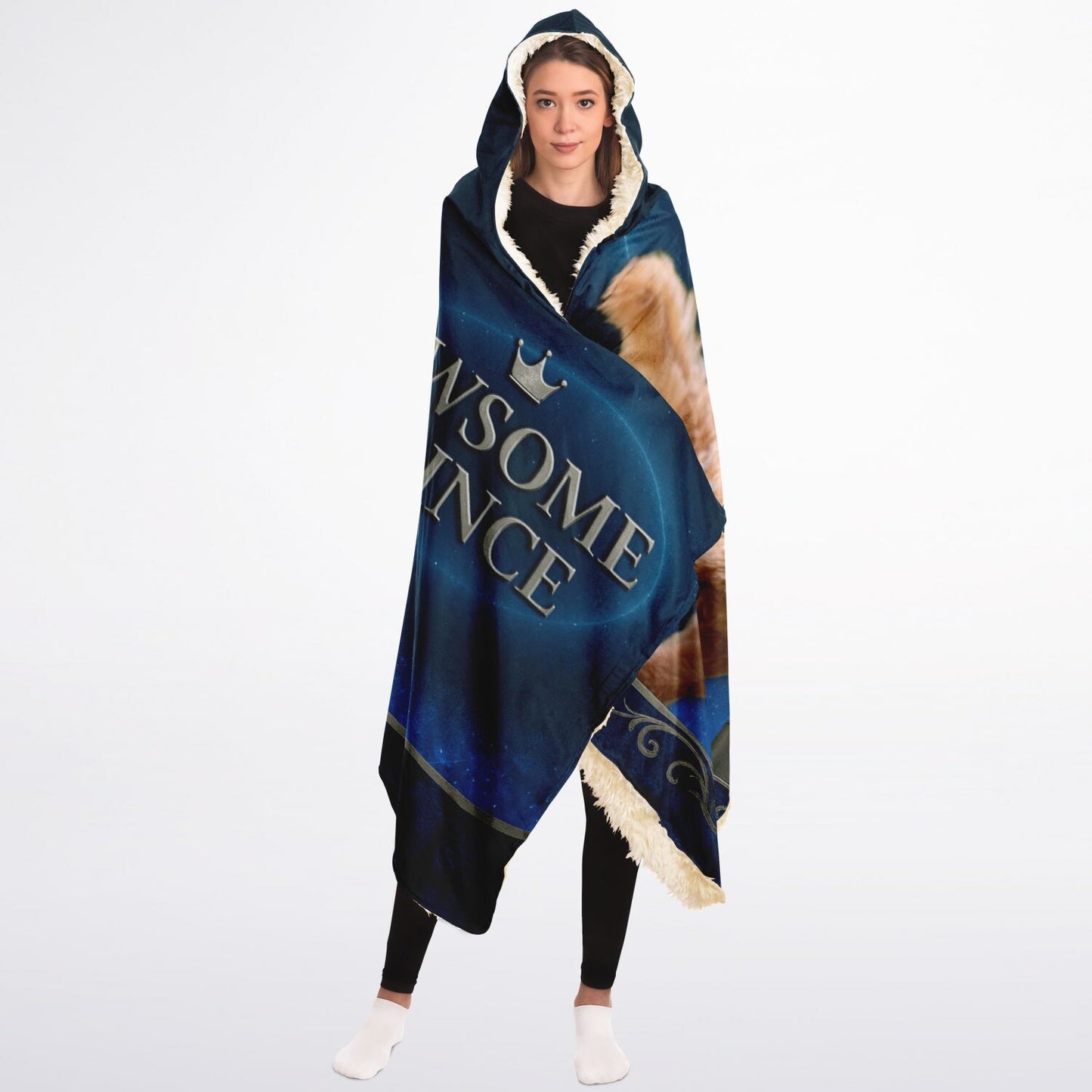 Pawsome Prince Custom Pet Photo Hooded Blanket