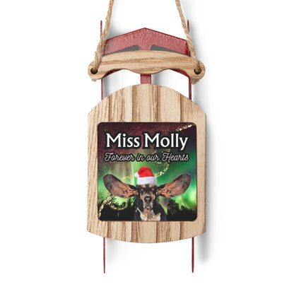 Northern Lights Personalized Memorial Sled Christmas Ornament